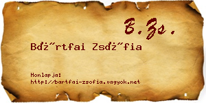 Bártfai Zsófia névjegykártya
