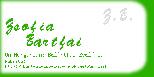 zsofia bartfai business card